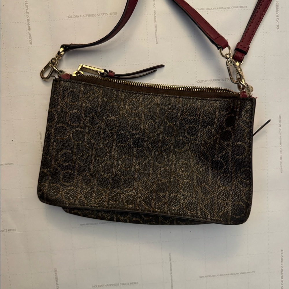 Calvin Klein Monogram Brown Crossbody Bag